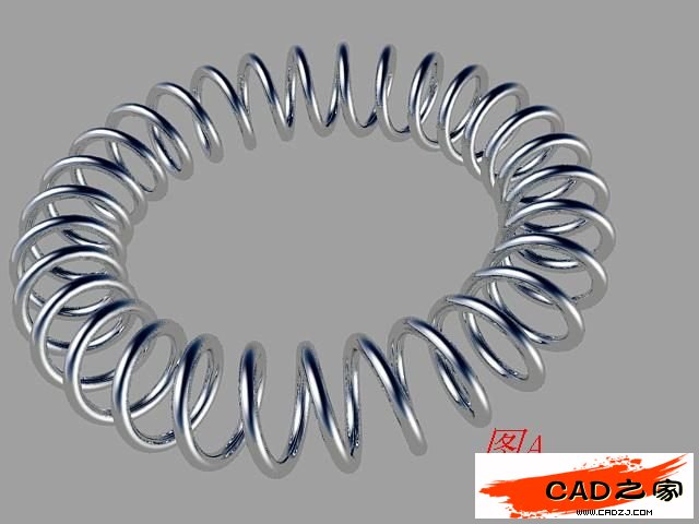 AutoCAD 2008三維教程：環(huán)形彈簧及弧線彈簧的幾種畫法_中國教程網