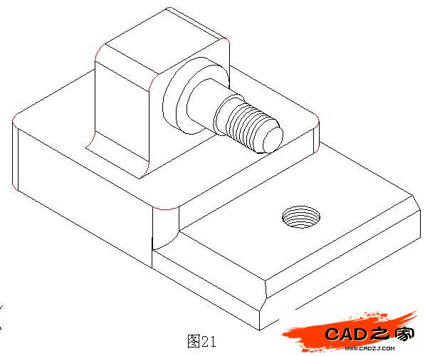 AutoCAD二維教程：細說機械零件軸測圖的畫法_中國教程網