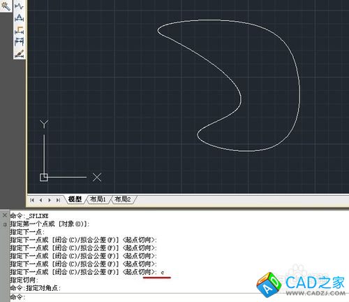 CAD命令的使用之圖文解說(shuō)：[9]樣條曲線