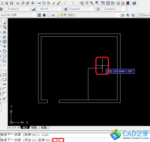cad 2008自學教程：[3]房里結怎么畫